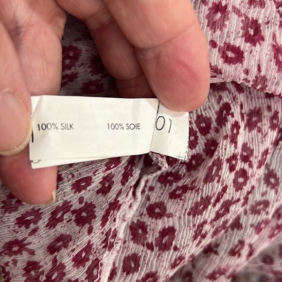 Poupette St Barth silk print layered top mini dress in Pink size small EUC - Picture 16 of 16